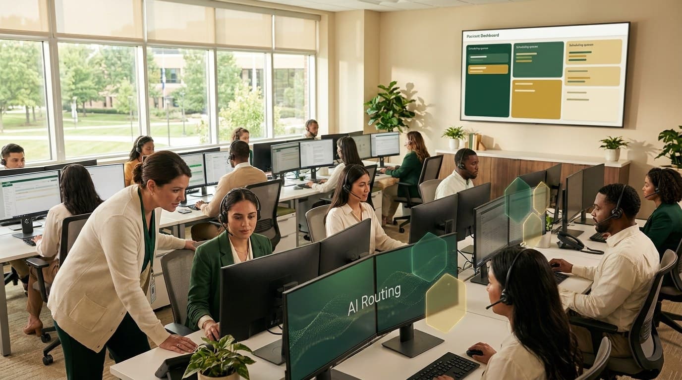 Patient access call center inside a healthcare facility
